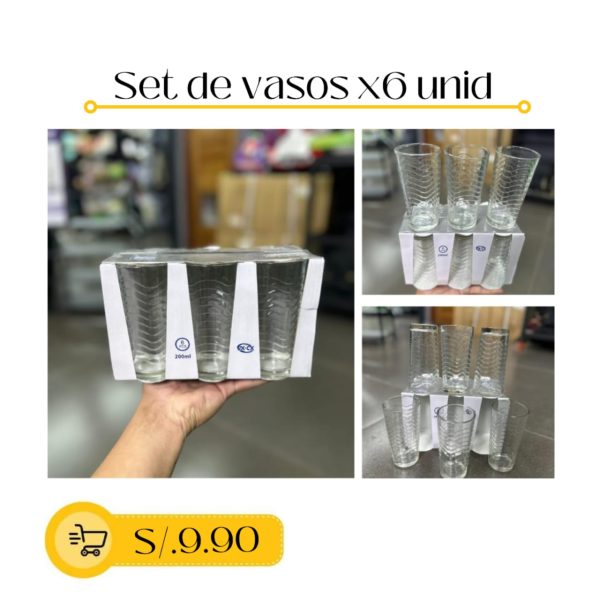 Set de vasos x6 unidades